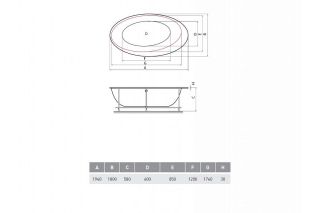 Акриловая ванна Vayer Boomerang Oval Etna 194x100 Гл000010198 без гидромассажа